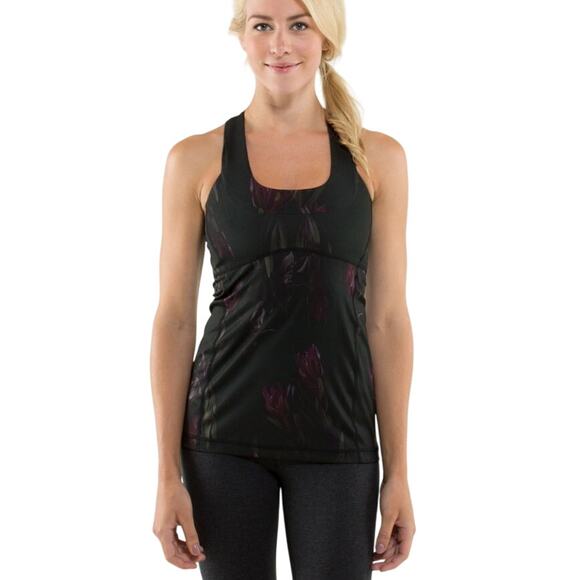 Lululemon Scoop Neck Tank Midnight Iris Multi / Black size 4 - Picture 1 of 5